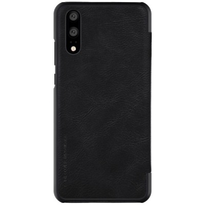 Greznais „Nillkin“ Qin sērijas ādas atvērams melns Huawei P20 maciņš / Vacins.lv
