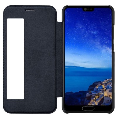 Greznais „Nillkin“ Qin sērijas ādas atvērams melns Huawei P20 maciņš / Vacins.lv