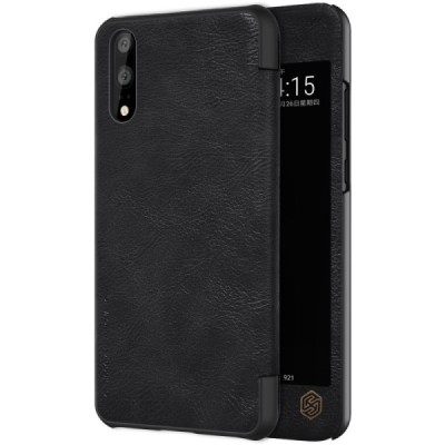 Greznais „Nillkin“ Qin sērijas ādas atvērams melns Huawei P20 maciņš / Vacins.lv