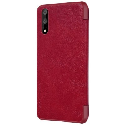 Greznais „Nillkin“ Qin sērijas ādas atvērams sarkans Huawei P20 maciņš / Vacins.lv