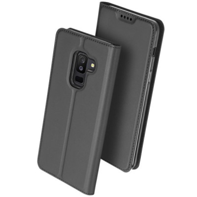 „Dux Ducis“ Skin серии Samsung Galaxy A6+ 2018 чёрный кожаный чехол-книжка | Vacins.lv