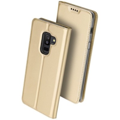 „Dux Ducis“ Skin серии Samsung Galaxy A6+ 2018 золотой кожаный чехол-книжка | Vacins.lv