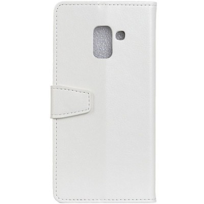Samsung Galaxy A6 2018 (A600F) atvēramais ādas balts maciņš, grāmata (maks) / Vacins.lv