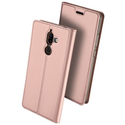 „Dux Ducis“ Skin серии Nokia 7 Plus розовый кожаный чехол-книжка | Vacins.lv