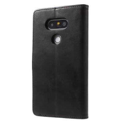 Mercury Blue Moon LG G5 (H850) atvērams melns ādas maciņš - maks / Vacins.lv