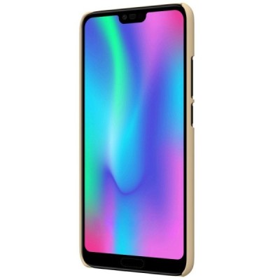 Huawei Honor 10 Nillkin Frosted Shield золотой пластиковый чехол + защитная пленка для экрана | Vacins.lv