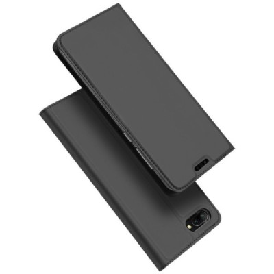 „Dux Ducis“ Skin serijos Huawei Honor 10 juodas odinis atverčiamas dėklas / Priedai.lt