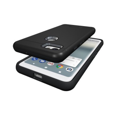 Google Pixel 2 XL усиленный защитный чёрный твердый силиконовый чехол (TPU) | Vacins.lv