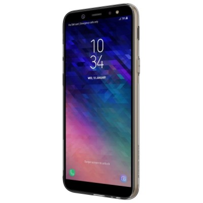 Samsung Galaxy A6 2018 (A600F) Nillkin Nature тонкий прозрачный, серый силиконовый чехол (TPU) | Vacins.lv