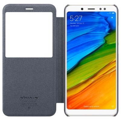 Xiaomi Redmi Note 5 2018 (Redmi Note 5 Pro) серый кожаный чехол-книжка Nillkin Sparkle | Vacins.lv
