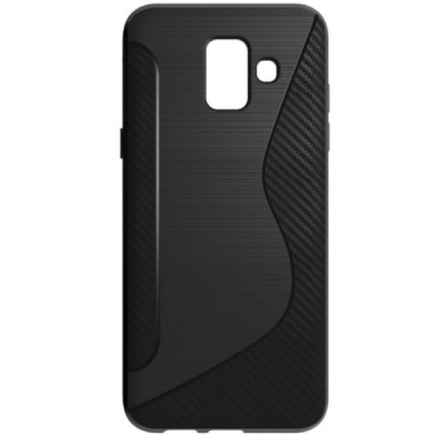 Samsung Galaxy A6 2018 (A600F) S-Line cieta silikona (TPU) apvalks - melns / vacins.lv