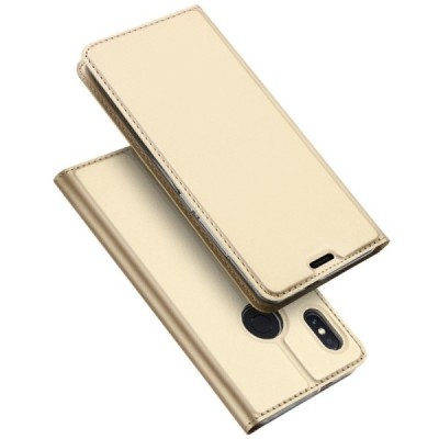 „Dux Ducis“ Skin серии Xiaomi Redmi Note 5 2018 (Redmi Note 5 Pro) золотой кожаный чехол-книжка | Vacins.lv
