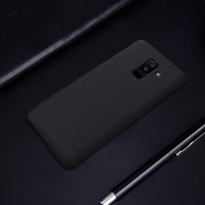 Nillkin Frosted Shield Samsung Galaxy A6+ 2018 (A605F) melns plastmasas futrālis / Vacins.lv