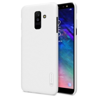 Nillkin Frosted Shield Samsung Galaxy A6+ 2018 (A605F) balts plastmasas futrālis + ekrāna aizsargplēve / Vacins.lv