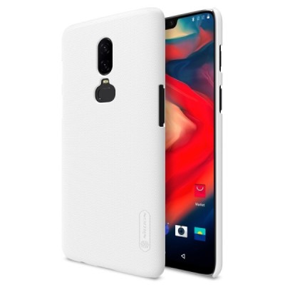 Nillkin Frosted Shield OnePlus 6 (Six) белый пластиковый чехол | Vacins.lv