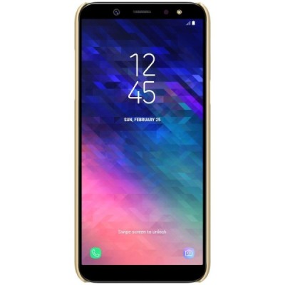 Nillkin Frosted Shield Samsung Galaxy A6+ 2018 (A605F) zelta plastmasas futrālis + ekrāna aizsargplēve / Vacins.lv