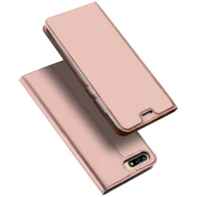 „Dux Ducis“ Skin серии Huawei Y6 2018 (Honor 7A) розовый кожаный чехол-книжка | Vacins.lv