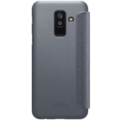 Samsung Galaxy A6+ 2018 (A605F) серый кожаный чехол-книжка Nillkin Sparkle | Vacins.lv