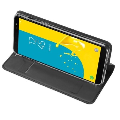 „Dux Ducis“ Skin серии Samsung Galaxy J6 2018 (J600) чёрный кожаный чехол-книжка | Vacins.lv