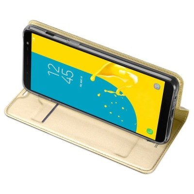 „Dux Ducis“ Skin серии Samsung Galaxy J6 2018 (J600) золотой кожаный чехол-книжка | Vacins.lv