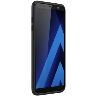 Samsung Galaxy A6+ 2018 (A605F) „Carbon“ твердый силиконовый чехол (TPU) - черный | Vacins.lv