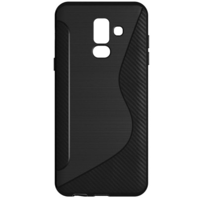 Samsung Galaxy A6+ 2018 (A605F) S-Line чёрный твердый силиконовый чехол из TPU | Vacins.lv