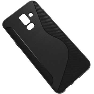 Samsung Galaxy A6+ 2018 (A605F) S-Line чёрный твердый силиконовый чехол из TPU | Vacins.lv