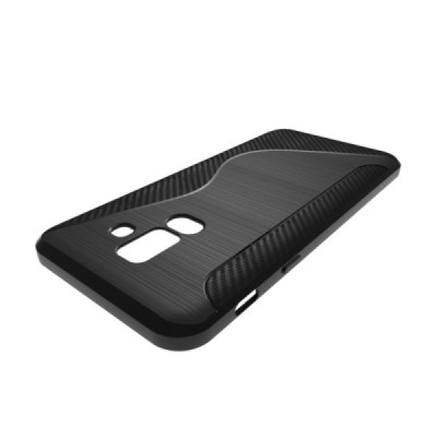 Samsung Galaxy A6+ 2018 (A605F) S-Line чёрный твердый силиконовый чехол из TPU | Vacins.lv