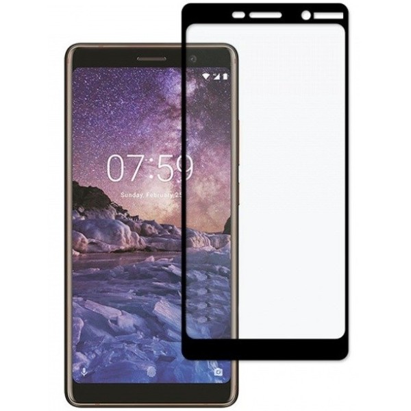 „Imak“ Tempered Glass защитное стекло 0,26 мм – чёрное (Nokia 7 Plus)