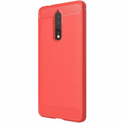 Nokia 8 „Carbon“ твердый силиконовый чехол (TPU) - красный | Vacins.lv