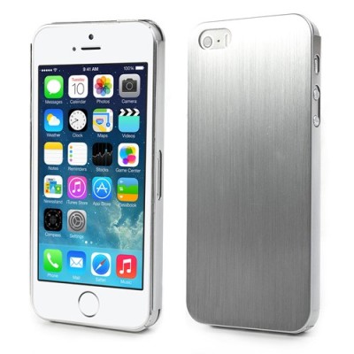 Slīpēta metāla sudrabs Apple iPhone 5, 5S apvalks / Vacins.lv