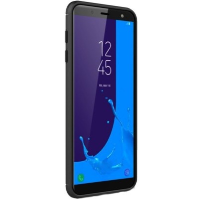 Samsung Galaxy J6 2018 (J600) „Carbon“ твердый силиконовый чехол (TPU) - черный | Vacins.lv