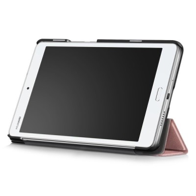 Huawei MediaPad M3 Lite 8.0 розовый кожаный чехол-книжка (складной) | Vacins.lv