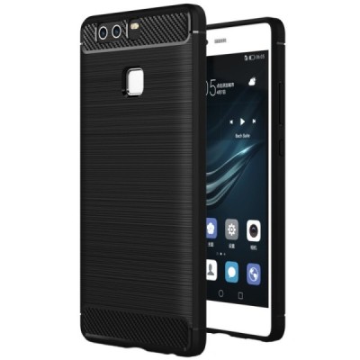 Huawei P9 „Carbon“ твердый силиконовый чехол (TPU) - черный | Vacins.lv