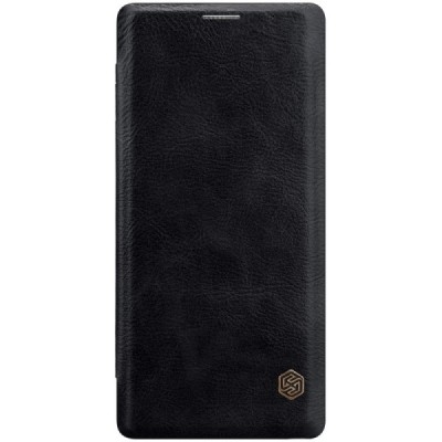 Роскошный чёрный кожаный чехол Nillkin Qin Series для Samsung Galaxy Note 9 (N960F) | Vacins.lv