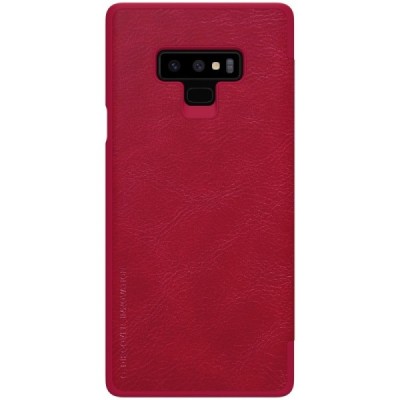 Роскошный красный кожаный чехол Nillkin Qin Series для Samsung Galaxy Note 9 (N960F) | Vacins.lv