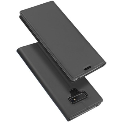 Samsung Galaxy Note 9 (N960F) „Dux Ducis“ Skin sērijas pelēks ādas atvērams maciņš | Vacins.lv