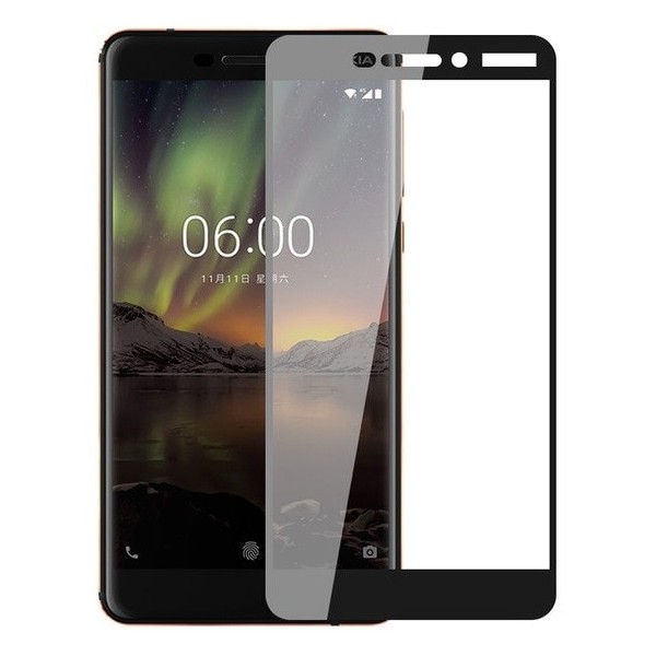 „Imak“ Tempered Glass pilnīgi aizsedzams ekrāna aizsargstikls 0.2 mm - melns (Nokia 6 2018)