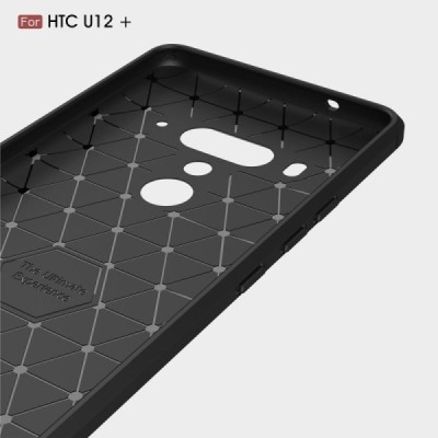 HTC U12 Plus „Carbon“ твердый силиконовый чехол (TPU) - черный | Vacins.lv