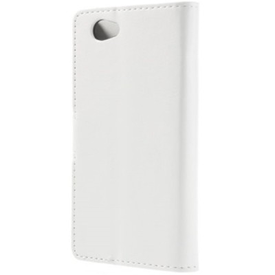 Sony Xperia Z1 compact atvēramais balts ādas futrālis - maciņš / Vacins.lv