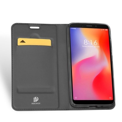 „Dux Ducis“ Skin серии Xiaomi Redmi 6 чёрный кожаный чехол-книжка | Vacins.lv