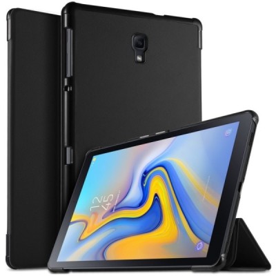 Samsung Galaxy Tab A 10.5 2018 (T590, T595) чёрный кожаный чехол-книжка (складной) | Vacins.lv