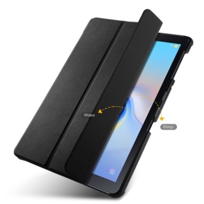 Samsung Galaxy Tab A 10.5 2018 (T590, T595) чёрный кожаный чехол-книжка (складной) | Vacins.lv