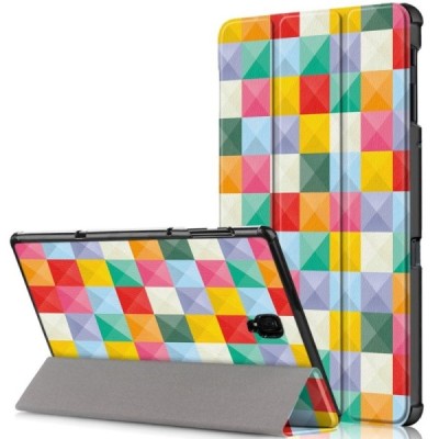 Samsung Galaxy Tab A 10.5 2018 (T590, T595) „Cubes“ открываемый разноцветный кожаный чехол - книжка | Vacins.lv