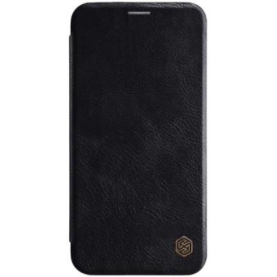 Greznais „Nillkin“ Qin sērijas ādas atvērams melns Apple iPhone Xs Max maciņš / Vacins.lv