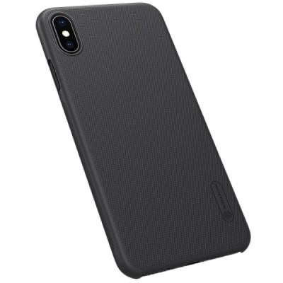 Apple iPhone Xs Max Nillkin Frosted Shield melns plastmasas apvalks / vacins.lv