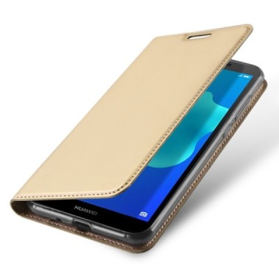 „Dux Ducis“ Skin серии Huawei Y5 2018 (Honor 7S) золотой кожаный чехол-книжка | Vacins.lv