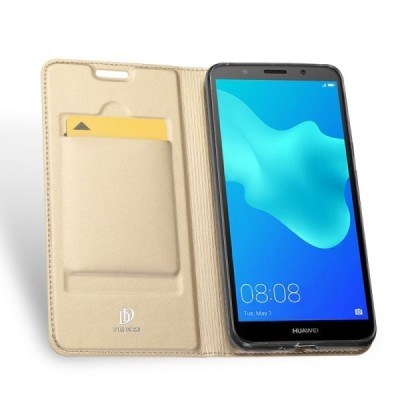 „Dux Ducis“ Skin серии Huawei Y5 2018 (Honor 7S) золотой кожаный чехол-книжка | Vacins.lv