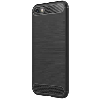 Huawei Y5 2018 (Honor 7S) „Carbon“ твердый силиконовый чехол (TPU) - черный | Vacins.lv