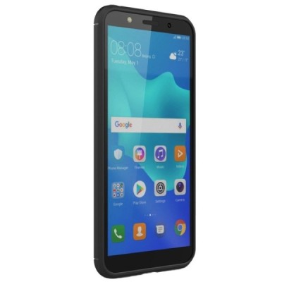 Huawei Y5 2018 (Honor 7S) „Carbon“ твердый силиконовый чехол (TPU) - черный | Vacins.lv